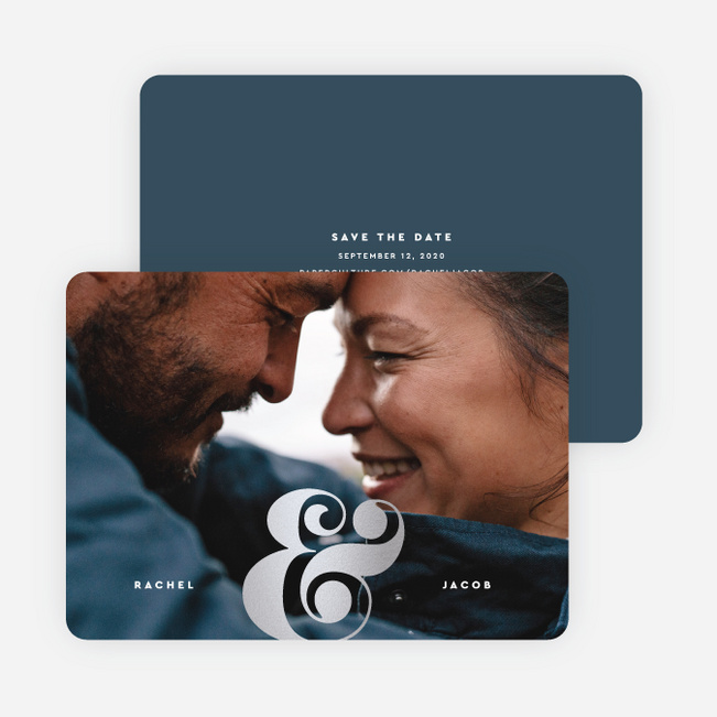 Foil Boldly Simple Save the Date Cards - Blue