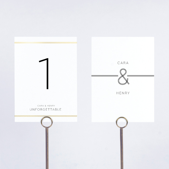 Foil You & Me Wedding Wedding Table Cards - Yellow