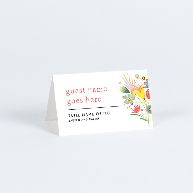 Vibrant Botanicals Wedding Name Cards & Place Cards - Multi