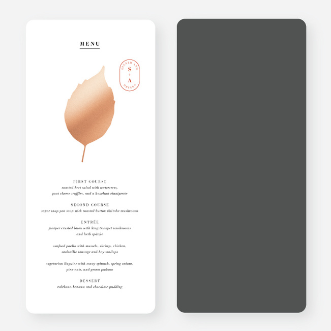 Botanical Outlines Wedding Menus - Pink