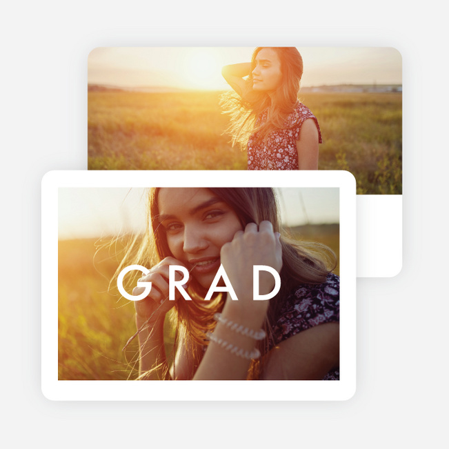 Simply Centered Graduation Invitations - Black