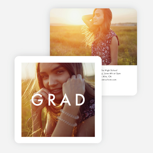 Simply Centered Graduation Invitations - Black