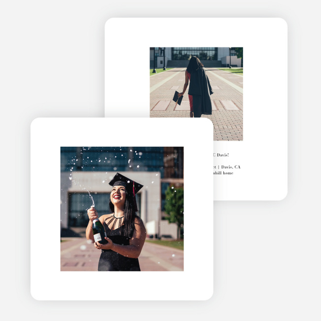 Foil Border Celebration Graduation Announcements - Gray