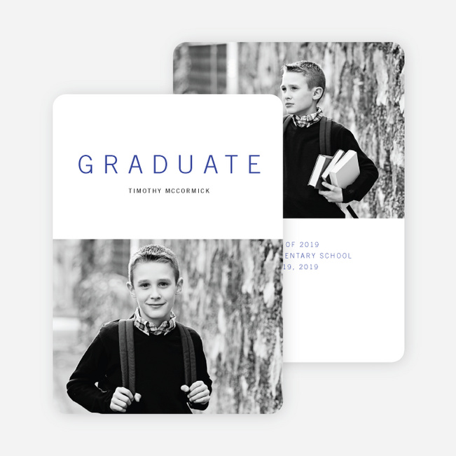 Simple Congrats Elementary Graduation Announcement Paper Culture