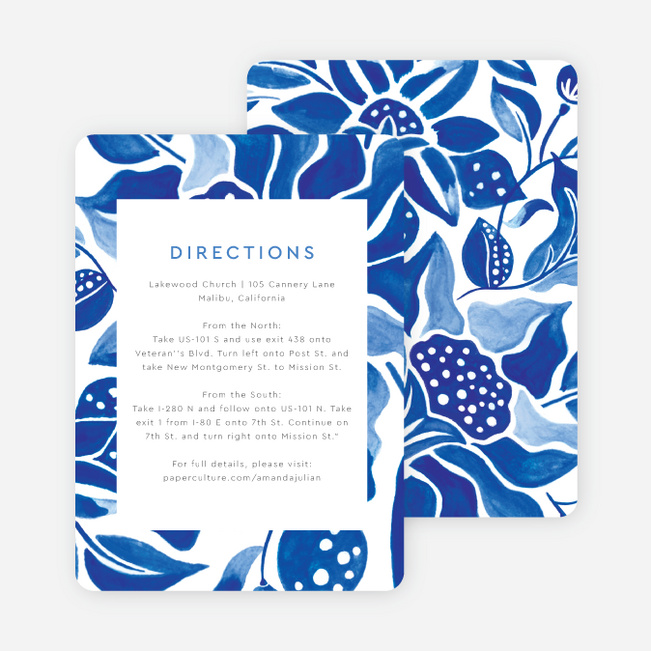 Beautiful Botanicals Wedding Invitations - Blue