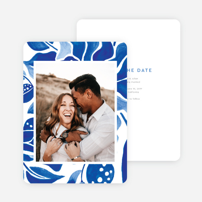 Beautiful Botanicals Wedding Invitations - Blue