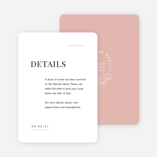 Floral Simplicity Wedding Invitation Suites - Pink