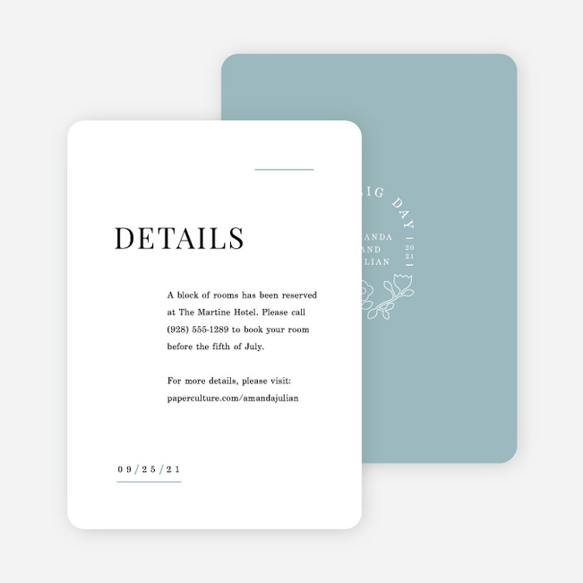 Floral Simplicity Wedding Invitation Suites - Blue