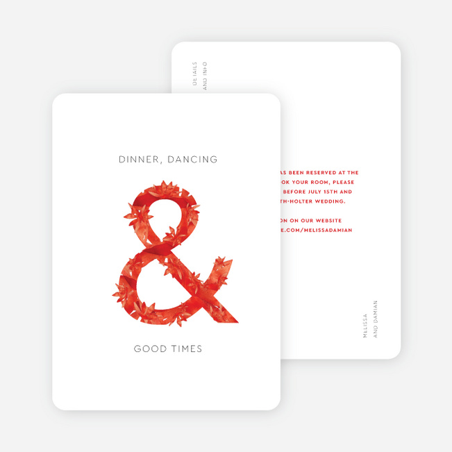 Floral Statement Wedding Invitation Suites - Red