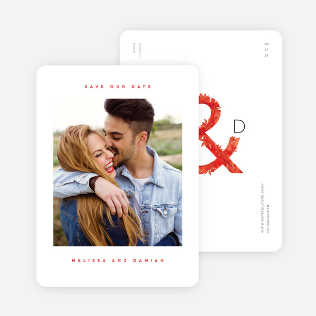 Floral Statement Wedding Invitation Suites - Red