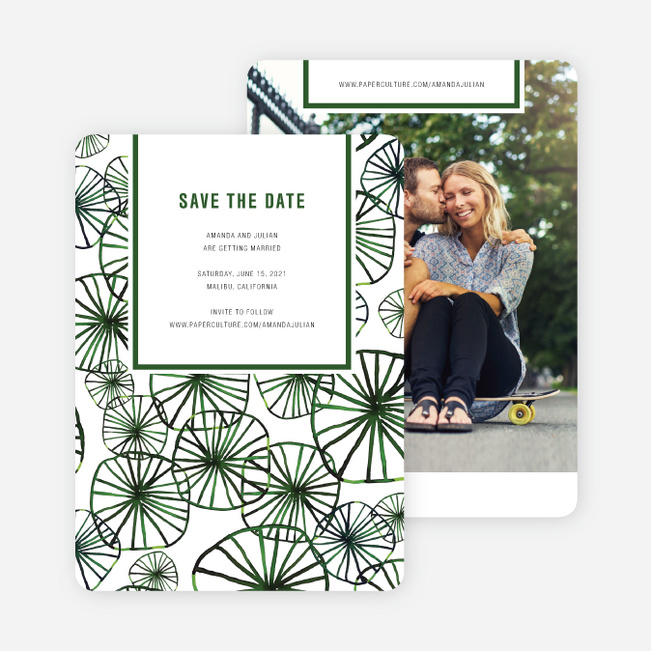 Organic Circles Wedding Invitations - Green