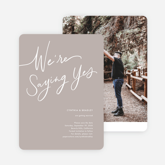 Relaxed Script Wedding Invitations - Brown