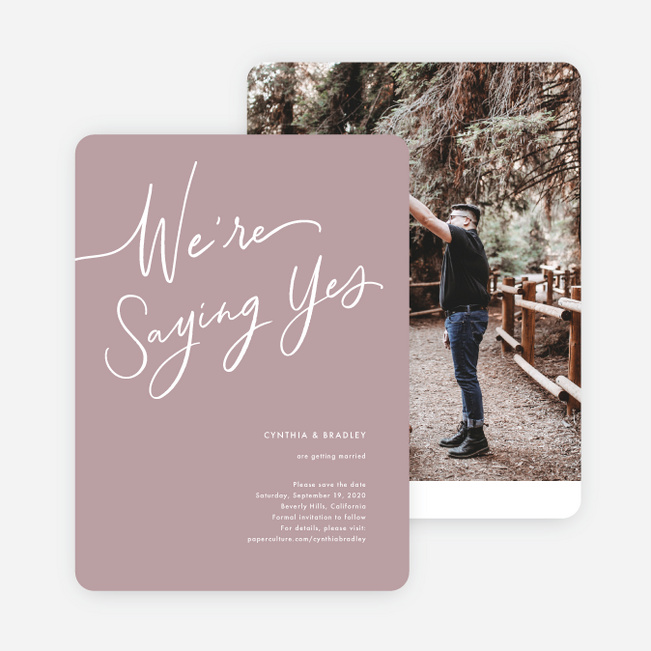 Relaxed Script Wedding Invitations - Pink