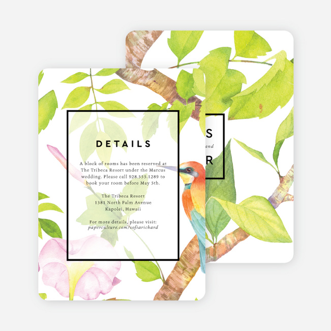 Tropical Aviary Wedding Invitations - Multi