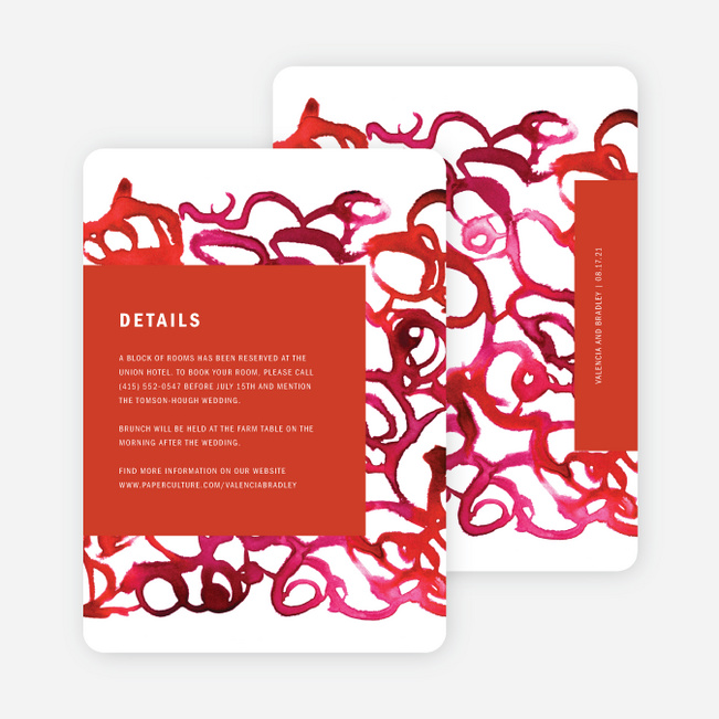 Watercolor Ribbons Wedding Invitations - Red