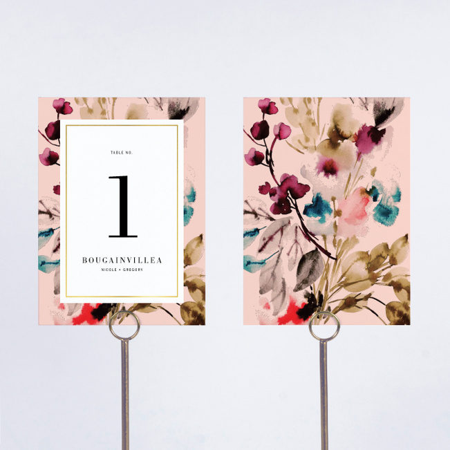 Foil Bountiful Frame Wedding Table Cards - Yellow