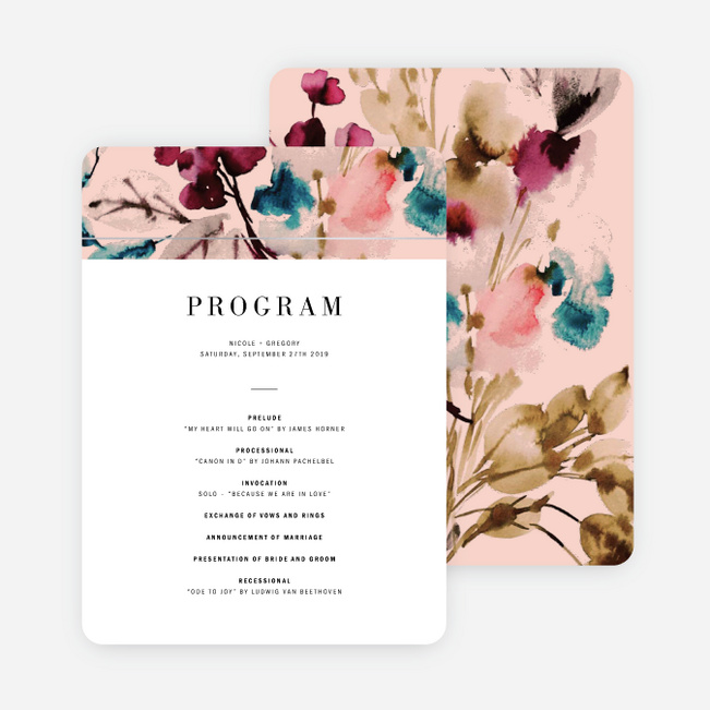 Foil Bountiful Frame Wedding Programs - Gray