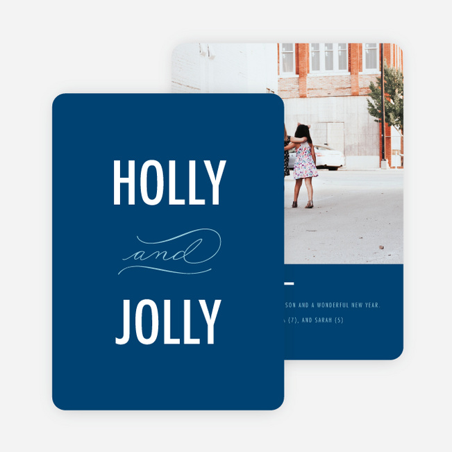 Holly and Jolly Holiday Cards - Blue