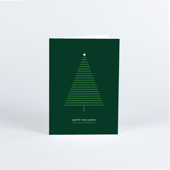 Modern Tree Corporate Christmas Cards - Green