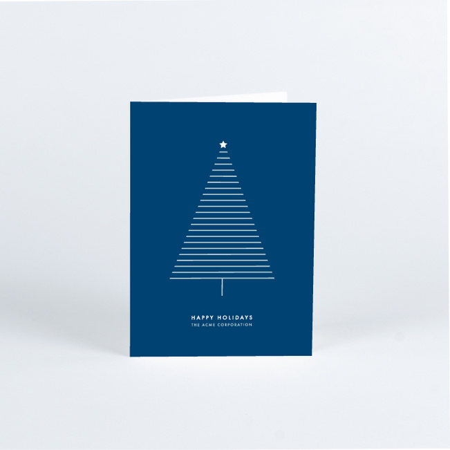Modern Tree Corporate Christmas Cards - Blue