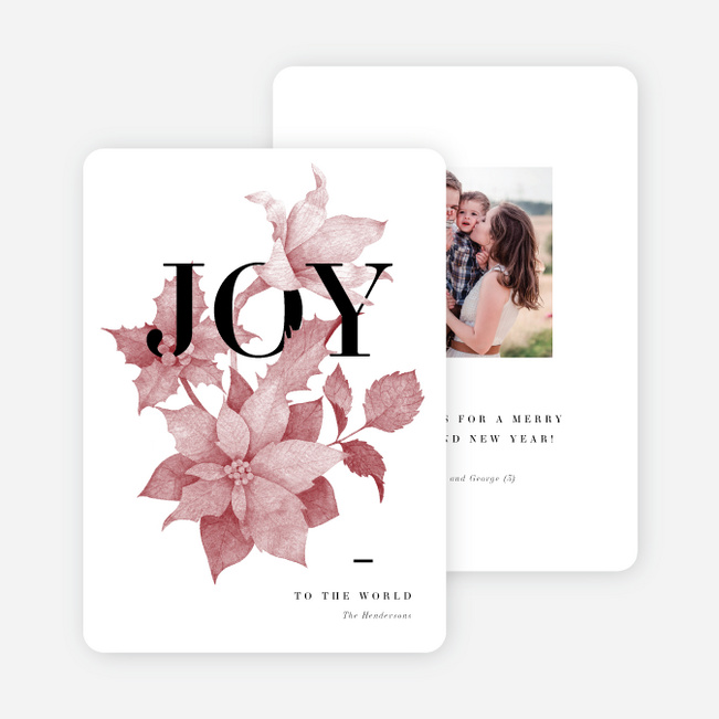 Calligraphic Joy Christmas Cards - Red