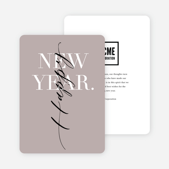 Elegance New Year Cards - Brown