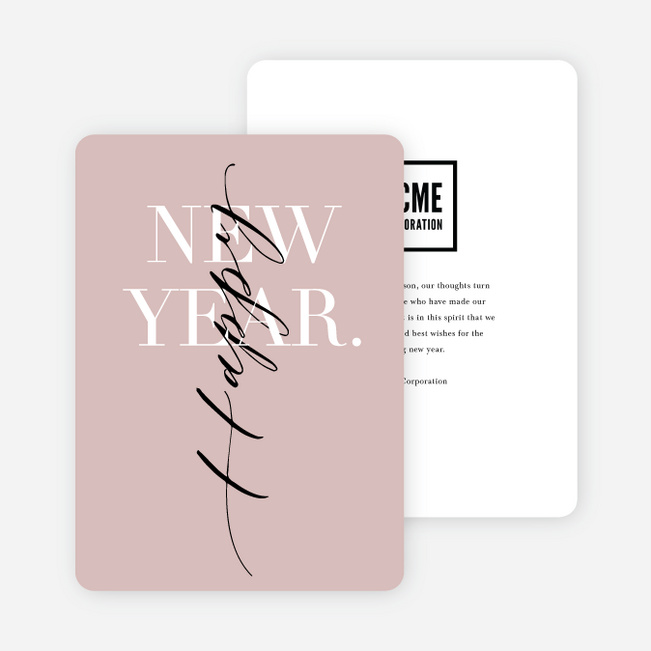 Elegance New Year Cards - Pink