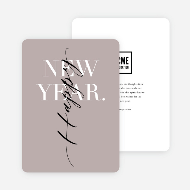 Elegance New Year Cards - Brown