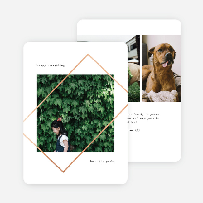Foil Stylish Shot Holiday Cards - Pink