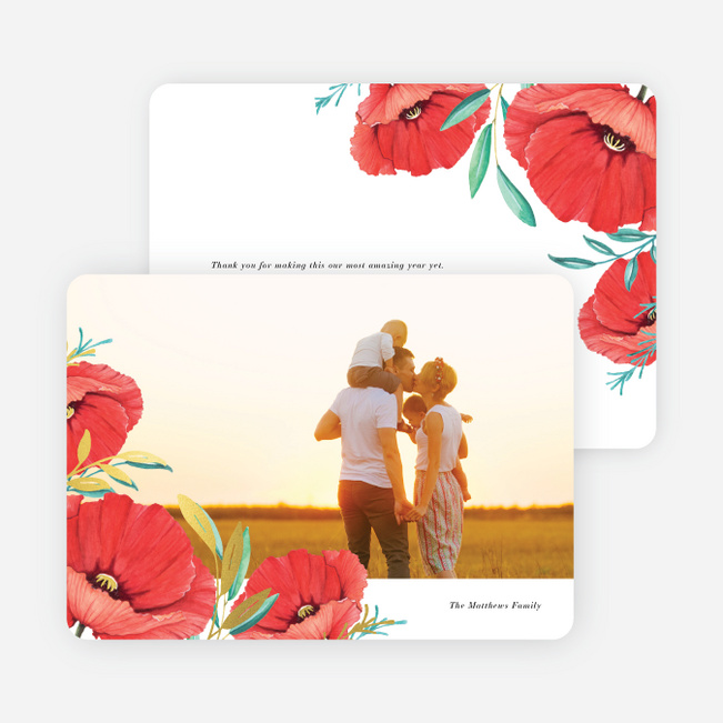 Foil Beautiful Blooms Holiday Cards - Yellow