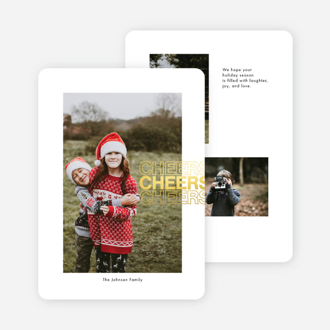 Foil Cheerful Mindset Holiday Cards - Yellow