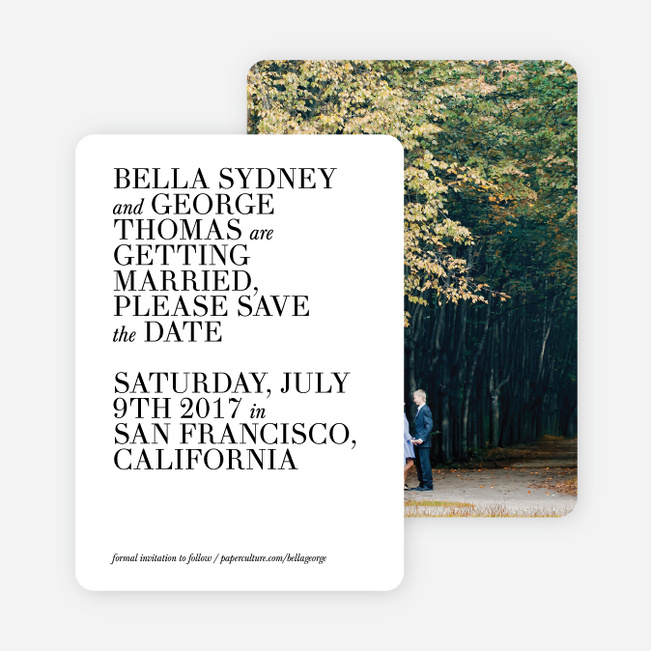 Botanical Bliss Save The Dates - Black