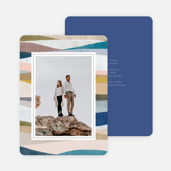 Painted Boundary Wedding Invitations Suites - Blue