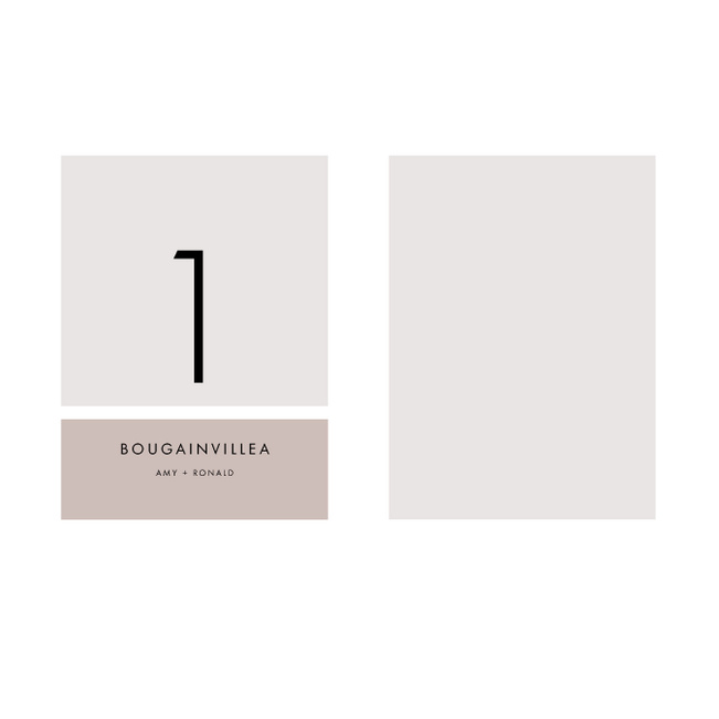 Stripe It Wedding Table Cards - Beige