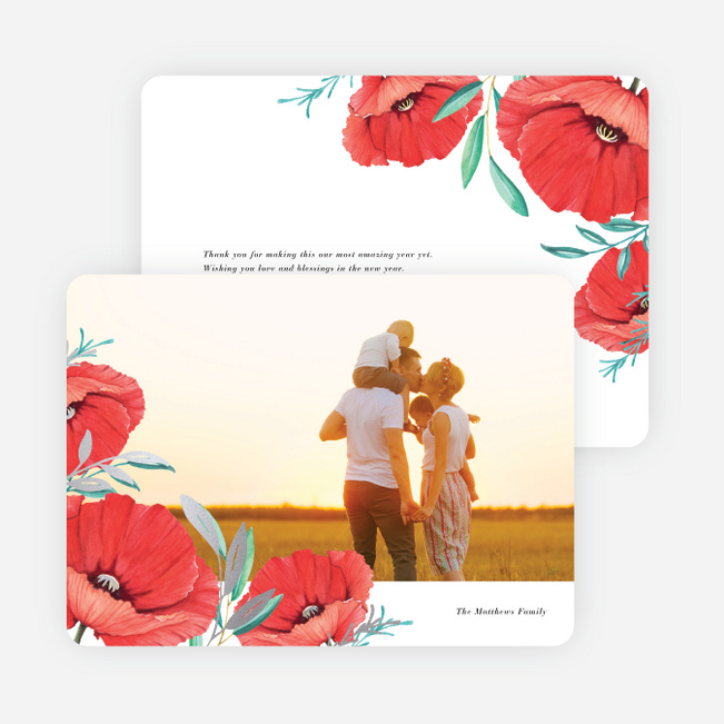 Foil Beautiful Blooms Holiday Cards - Gray