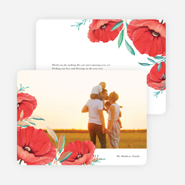 Foil Beautiful Blooms Holiday Cards - Pink