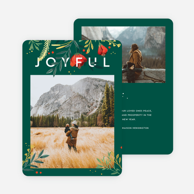 Foil Natural Joy Holiday Cards - Yellow