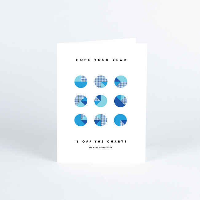 Cheery Charts Corporate Holiday Cards - Blue