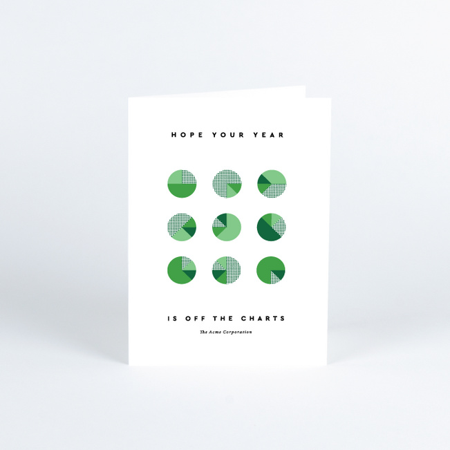 Cheery Charts Corporate Holiday Cards - Green