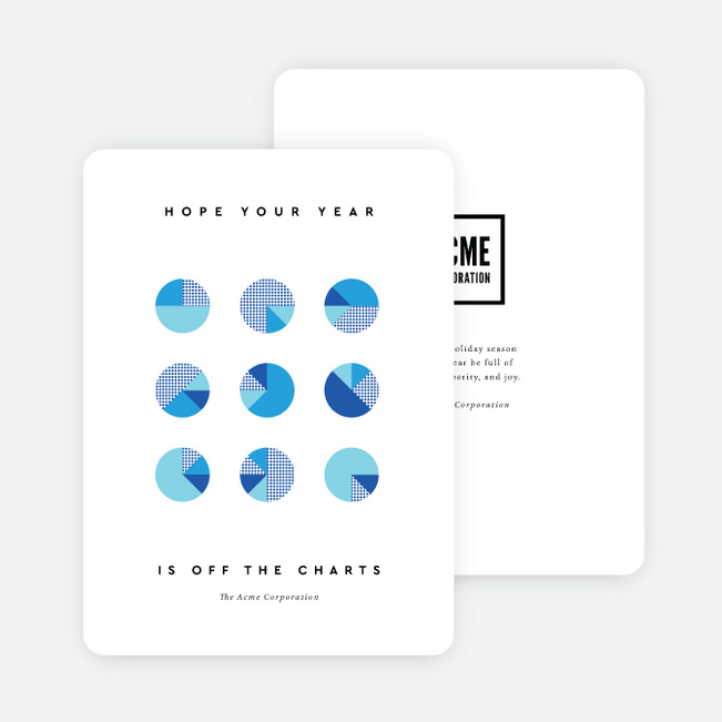 Cheery Charts Corporate Holiday Cards - Blue