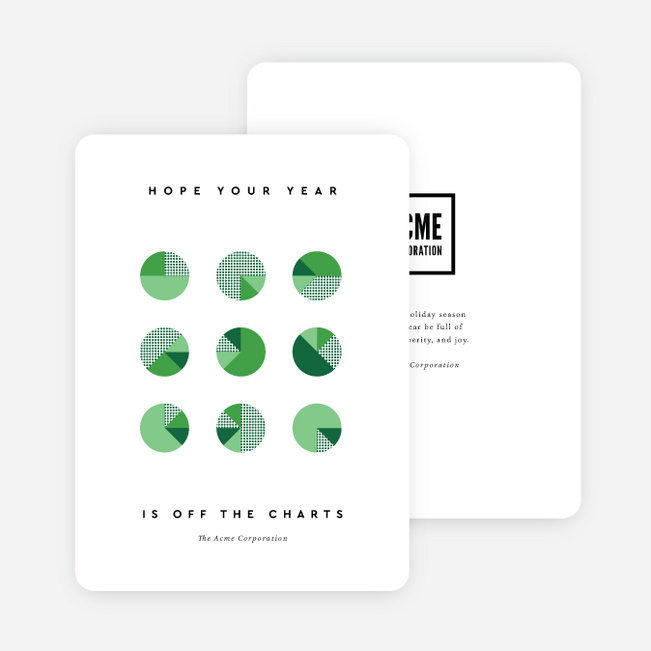 Cheery Charts Corporate Holiday Cards - Green