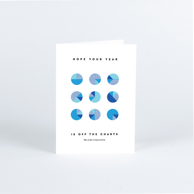 Cheery Charts Corporate Holiday Cards - Blue