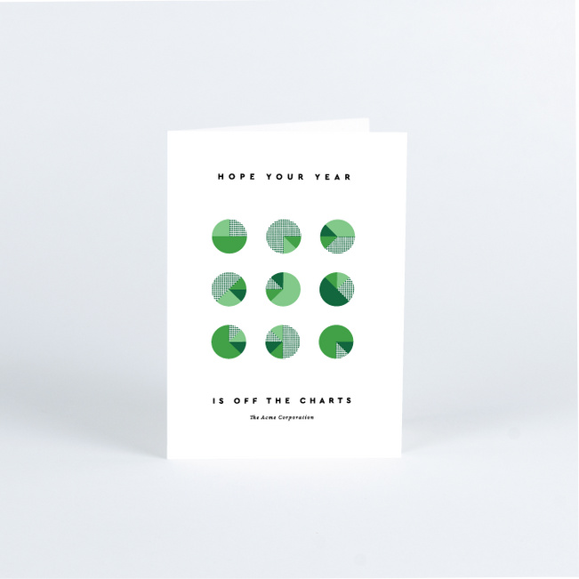 Cheery Charts Corporate Holiday Cards - Green
