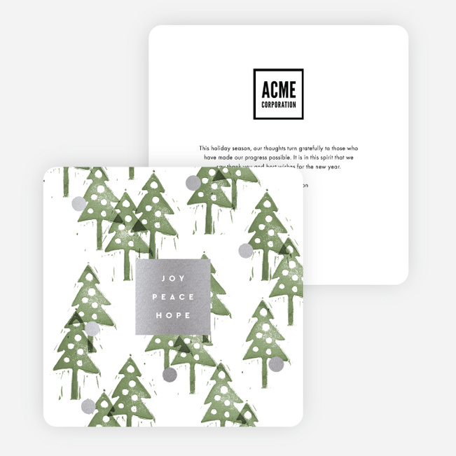 Foil Snowy Moment Business Holiday Cards - Gray