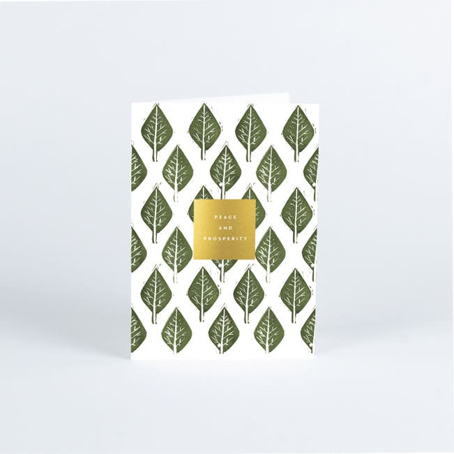 Foil Prosperity Pattern Business Holiday Cards Paper Culture