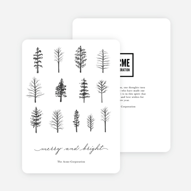 Prolific Tree Profiles Company Holiday Cards - Black