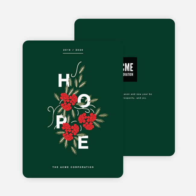 Overgrowing Hope Corporate Holiday Cards - Green