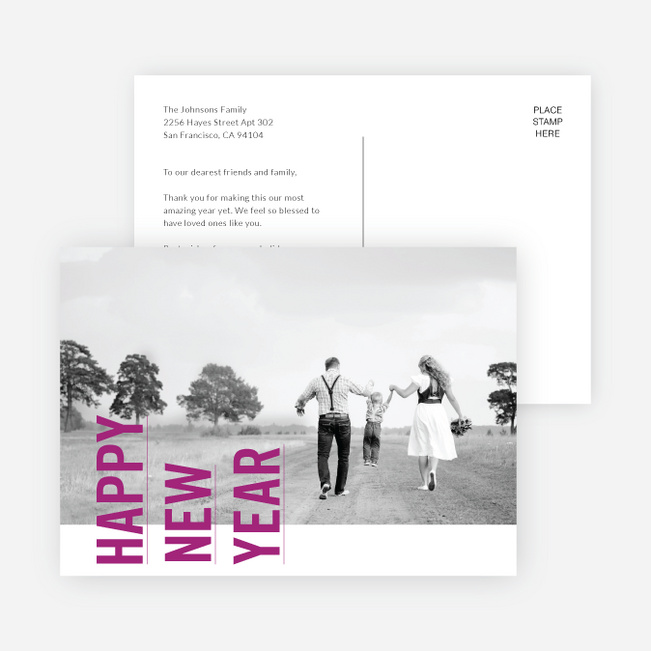 Standing Tall New Year Cards - Purple