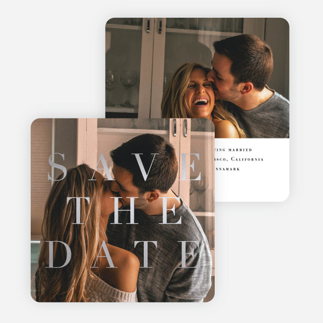 Foil Classic Announcement Save the Date Cards - Gray