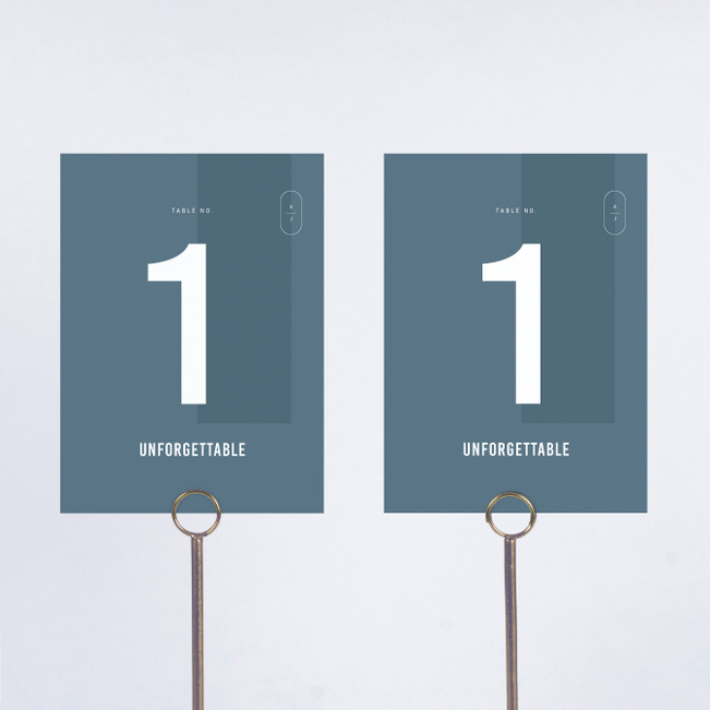 Artisanal Details Wedding Table Cards - Blue